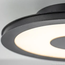 **Plafondlamp disc 26cm zwart 3-step dim><noscript><img width=