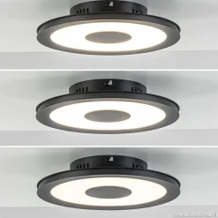 **Plafondlamp disc 26cm zwart 3-step dim><noscript><img width=