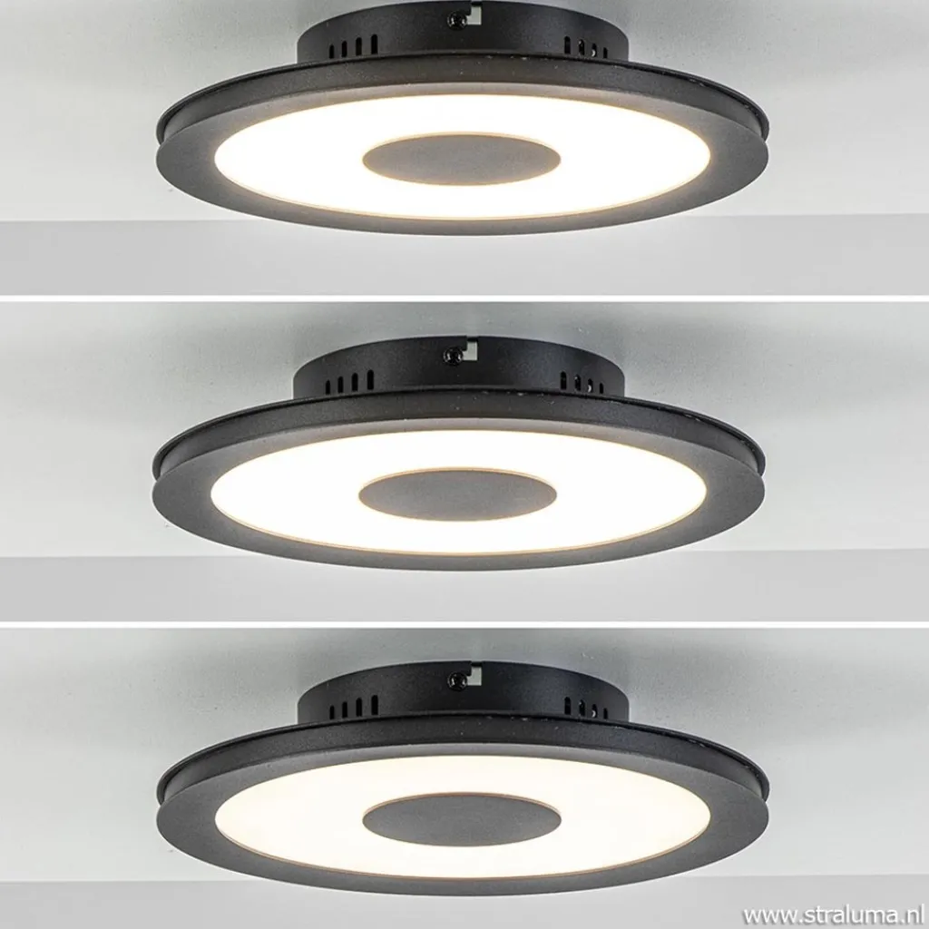 **Plafondlamp disc 26cm zwart 3-step dim>Straluma Sale