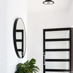 **Plafondlamp disc 26cm zwart 3-step dim><noscript><img width=