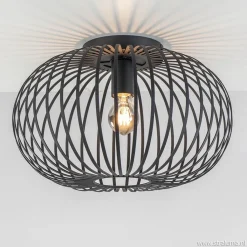Plafondlamp donut draad zwart 40cm>Straluma Online