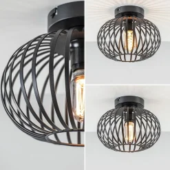 Plafondlamp donut klein draad zwart 25cm><noscript><img width=