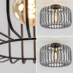Plafondlamp draad cilinder zwart/brons><noscript><img width=