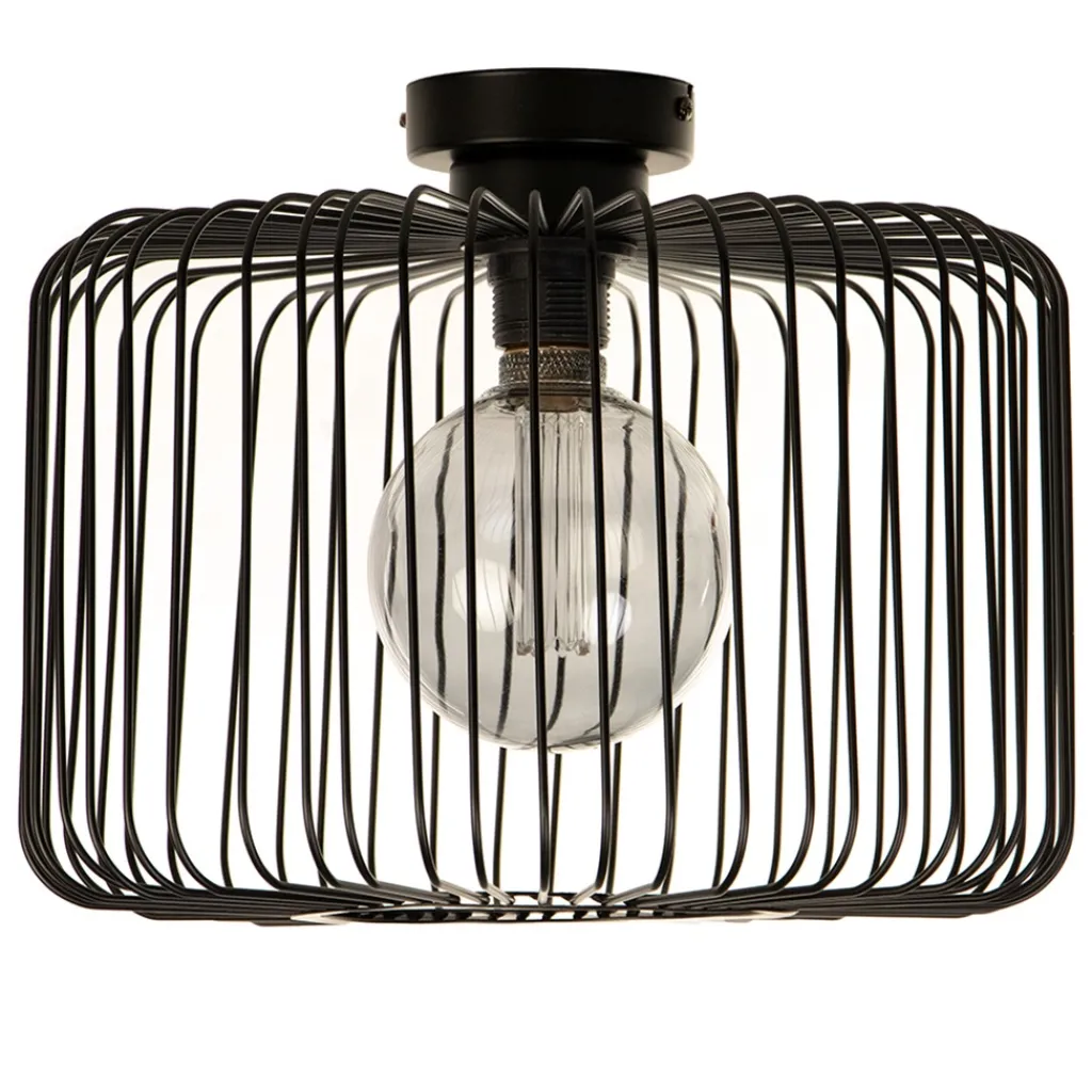 Plafondlamp draad cilinder zwart 28cm>Straluma Fashion