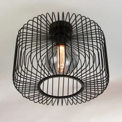 Plafondlamp draad cilinder zwart 28cm>Straluma Fashion