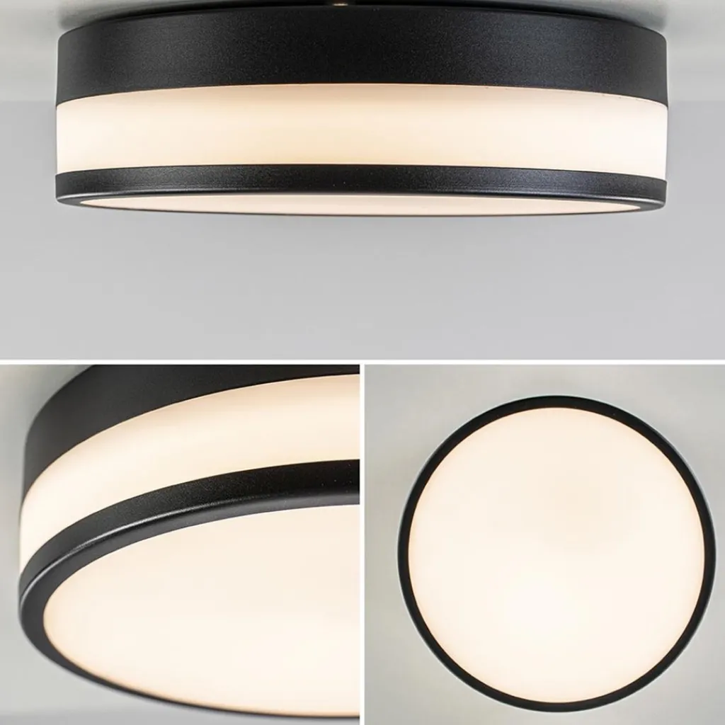 Plafondlamp zwart opaal glas 3-step dim>Straluma Store