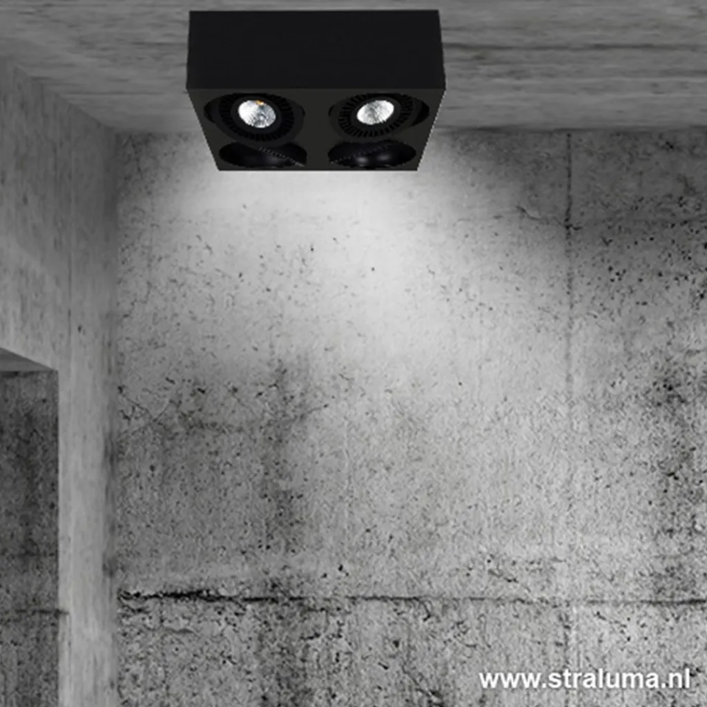 Plafondspot Eye box 4L zwart 3000k>Straluma Sale