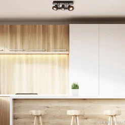 Plafondspot 3L op balk zwart gu10 incl.><noscript><img width=