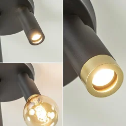 Plafondspot 3-lichts mat zwart/goud verstelbaar><noscript><img width=