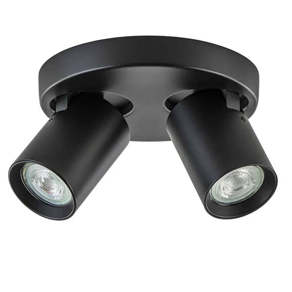 Plafondspot Oliver 2L rond zwart gu10>Straluma Clearance
