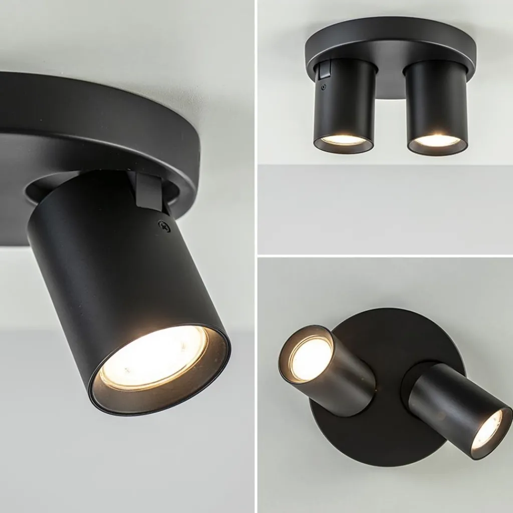 Plafondspot Oliver 2L rond zwart gu10>Straluma Clearance