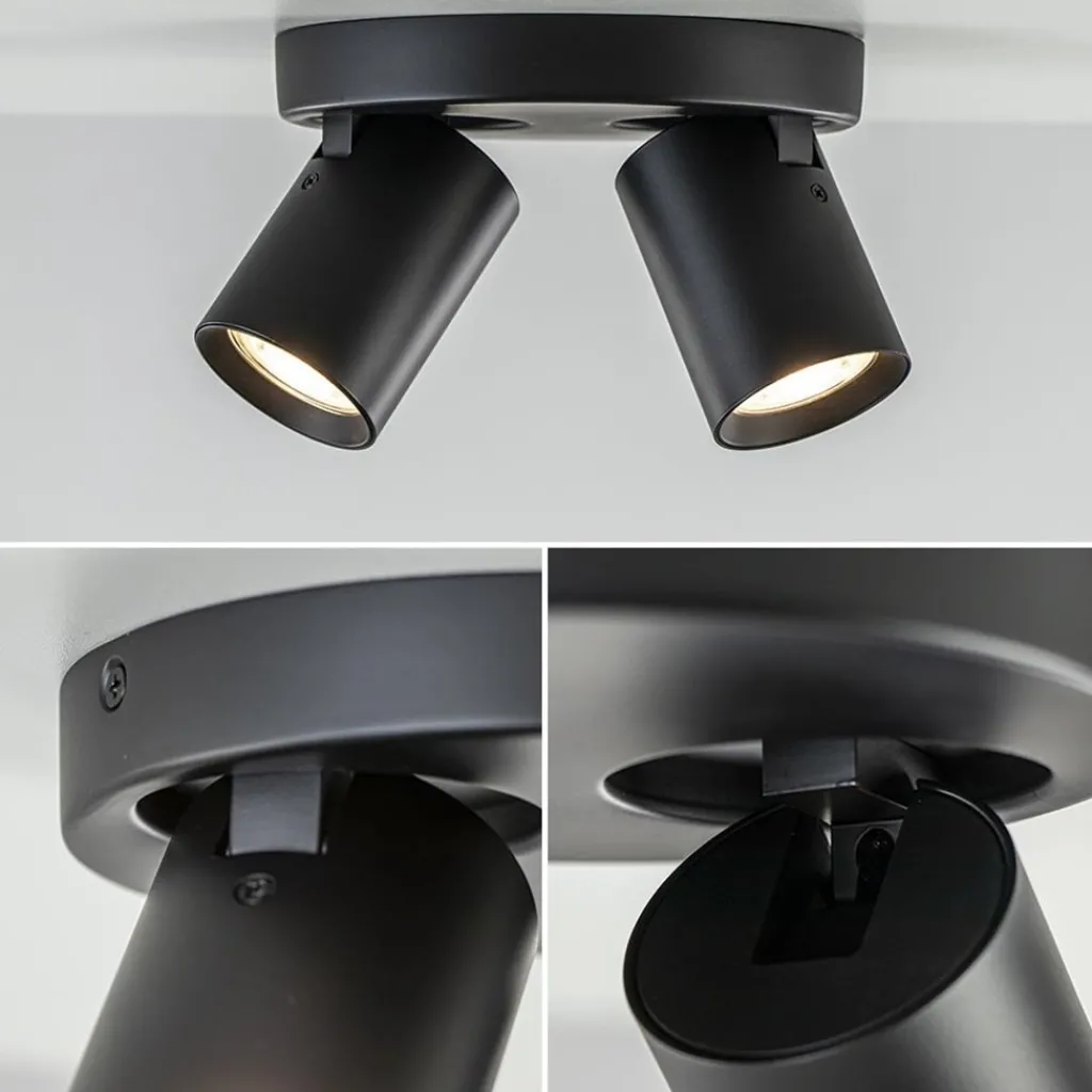 Plafondspot Oliver 2L rond zwart gu10>Straluma Clearance
