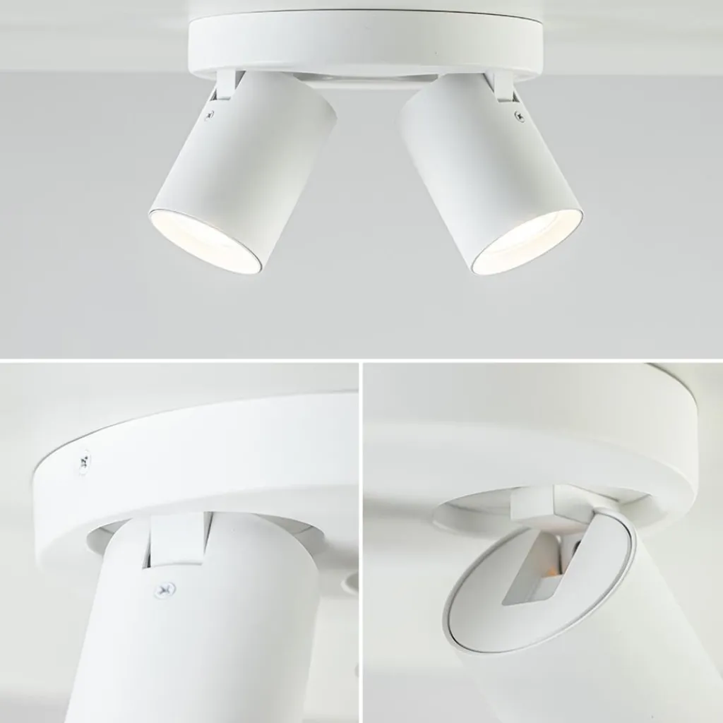 Plafondspot Oliver 2L rond tube wit gu10>Straluma Shop