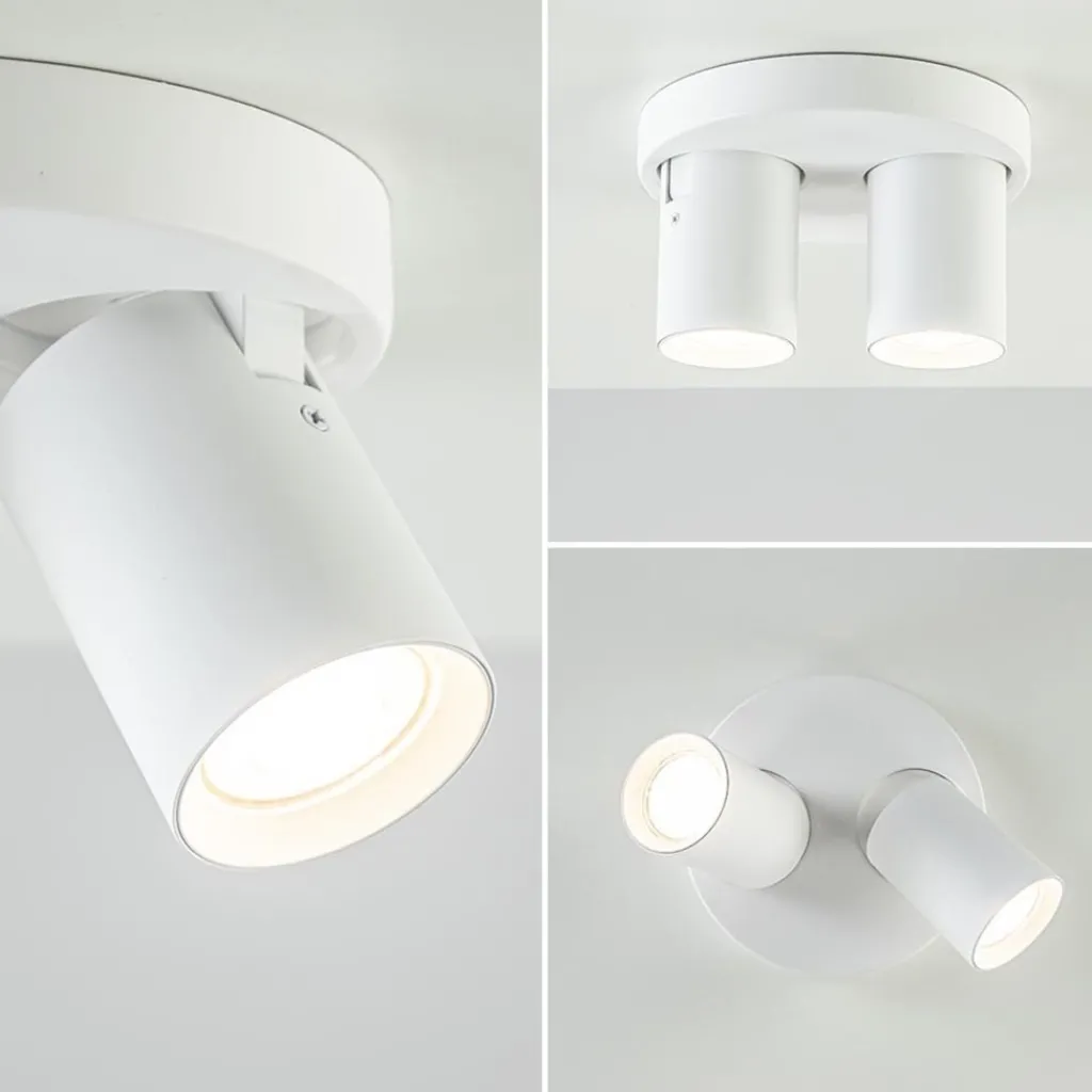 Plafondspot Oliver 2L rond tube wit gu10>Straluma Shop