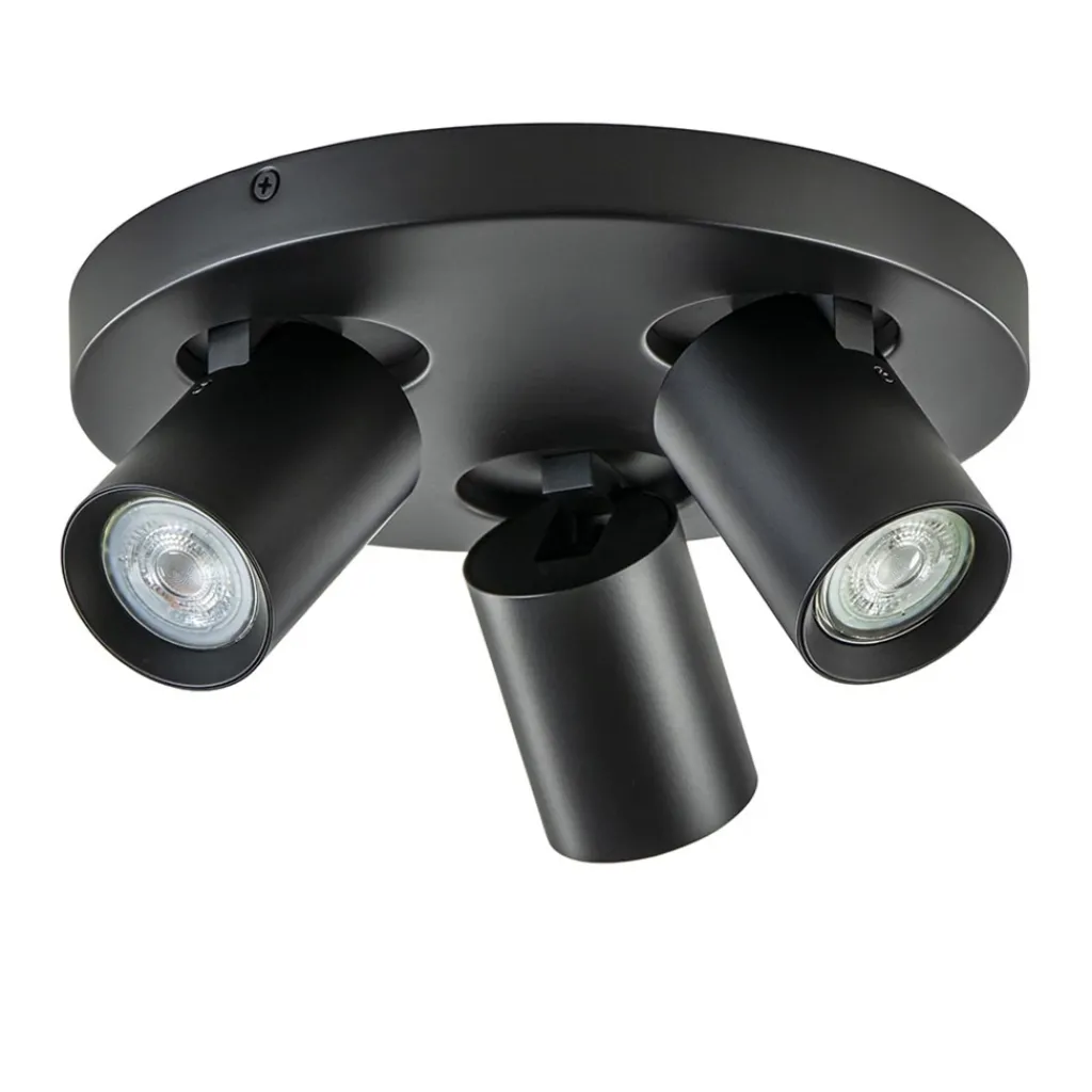 Plafondspot Oliver 3L rond zwart gu10>Straluma Flash Sale