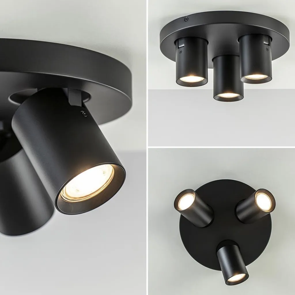 Plafondspot Oliver 3L rond zwart gu10>Straluma Flash Sale