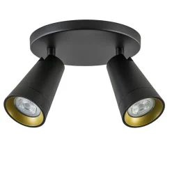 Plafondspot Petunia 2L rond zwart/goud>Straluma Cheap