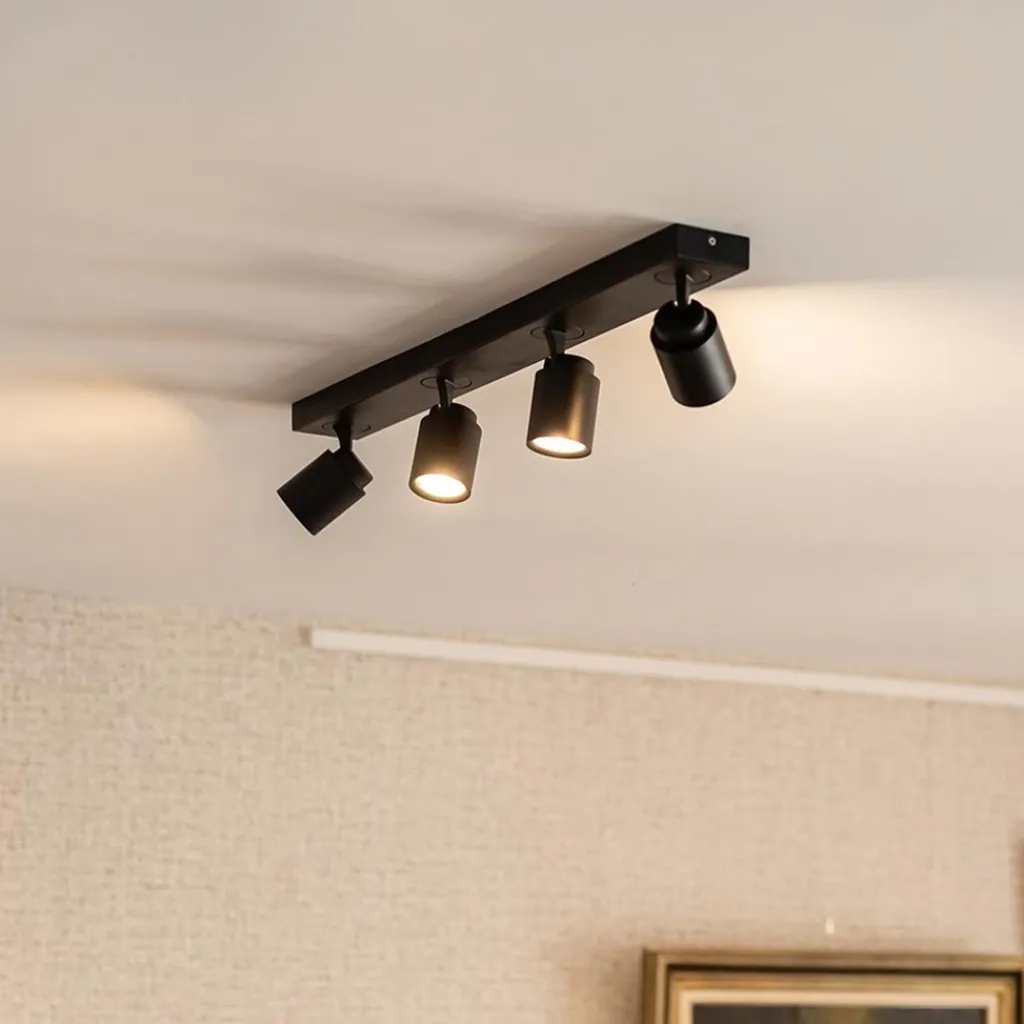 Plafondspot Razza 4L balk zwart gu10>Straluma Store