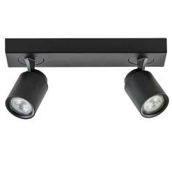 Plafondspot Razza 2L balk zwart gu10>Straluma Outlet