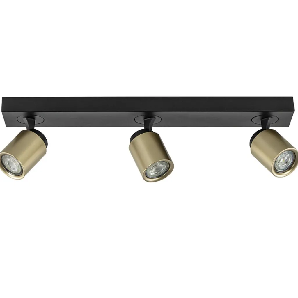 Plafondspot Razza 3l balk zwart/goud gu10>Straluma Cheap