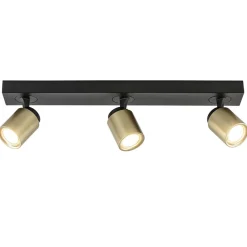 Plafondspot Razza 3l balk zwart/goud gu10>Straluma Cheap