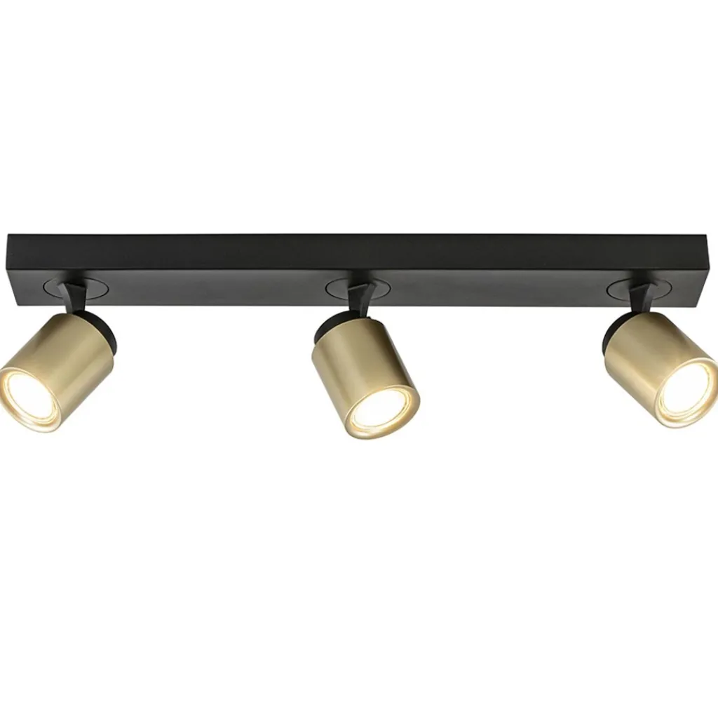 Plafondspot Razza 3l balk zwart/goud gu10>Straluma Cheap