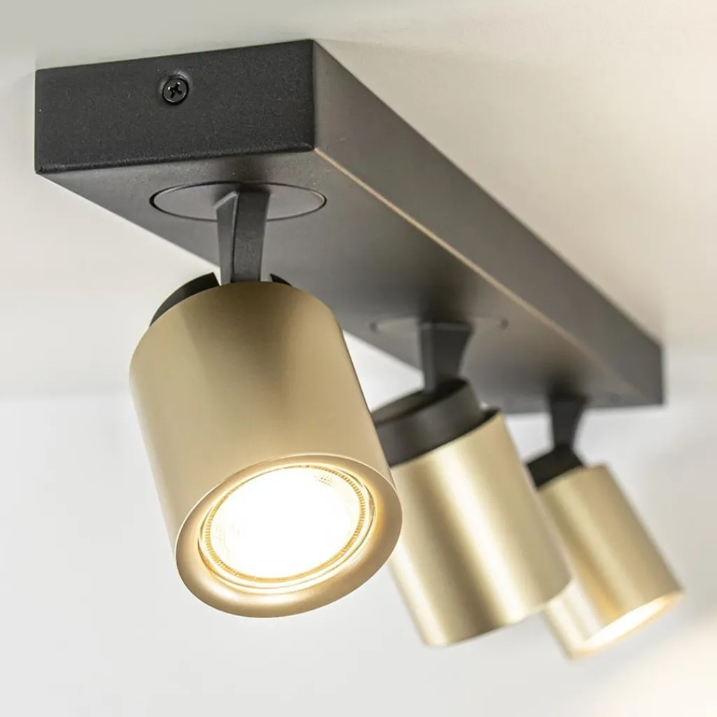 Plafondspot Razza 3l balk zwart/goud gu10>Straluma Cheap