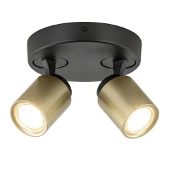 Plafondspot Razza 2L rond zwart/goud>Straluma Online