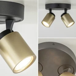Plafondspot Razza 2L rond zwart/goud><noscript><img width=