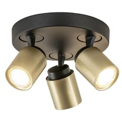 Plafondspot Razza 3l rond zwart/goud gu10>Straluma Cheap