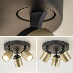 Plafondspot Razza 3l rond zwart/goud gu10><noscript><img width=
