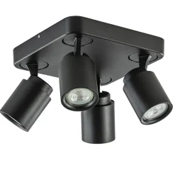 Plafondspot Razza 4L vierkant zwart gu10>Straluma Hot