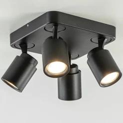 Plafondspot Razza 4L vierkant zwart gu10>Straluma Hot