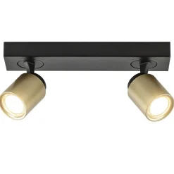 Plafondspot Razza 2L zwart/goud>Straluma Hot