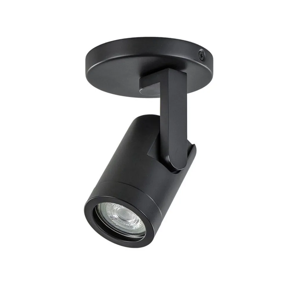 Plafondspot rond enkel zwart ex.gu10>Straluma Discount