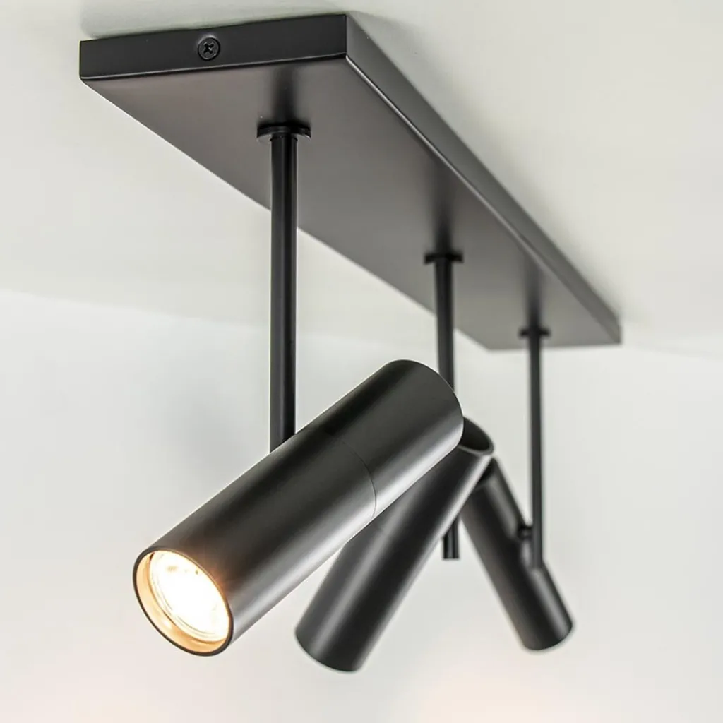 Plafondspot Trend 3L balk zwart gu10mini>Straluma Hot