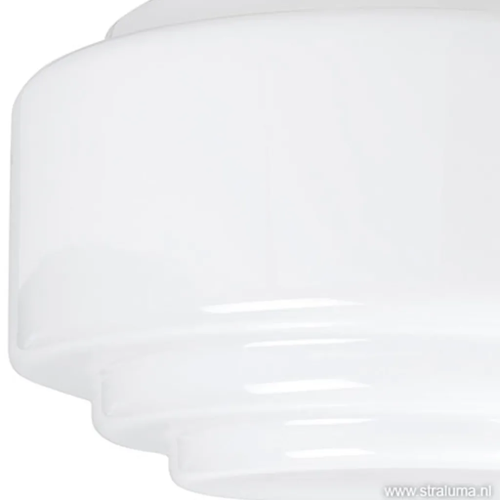 Plafonnière retro opaal glas/staal>Straluma Outlet