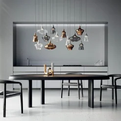 Retro design hanglamp smoke glas met LED><noscript><img width=