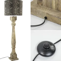 Robuuste lampvoet Robbia hout exclusief kap><noscript><img width=