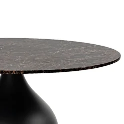 Ronde eetkamertafel bruin marmer Ø120 cm><noscript><img width=