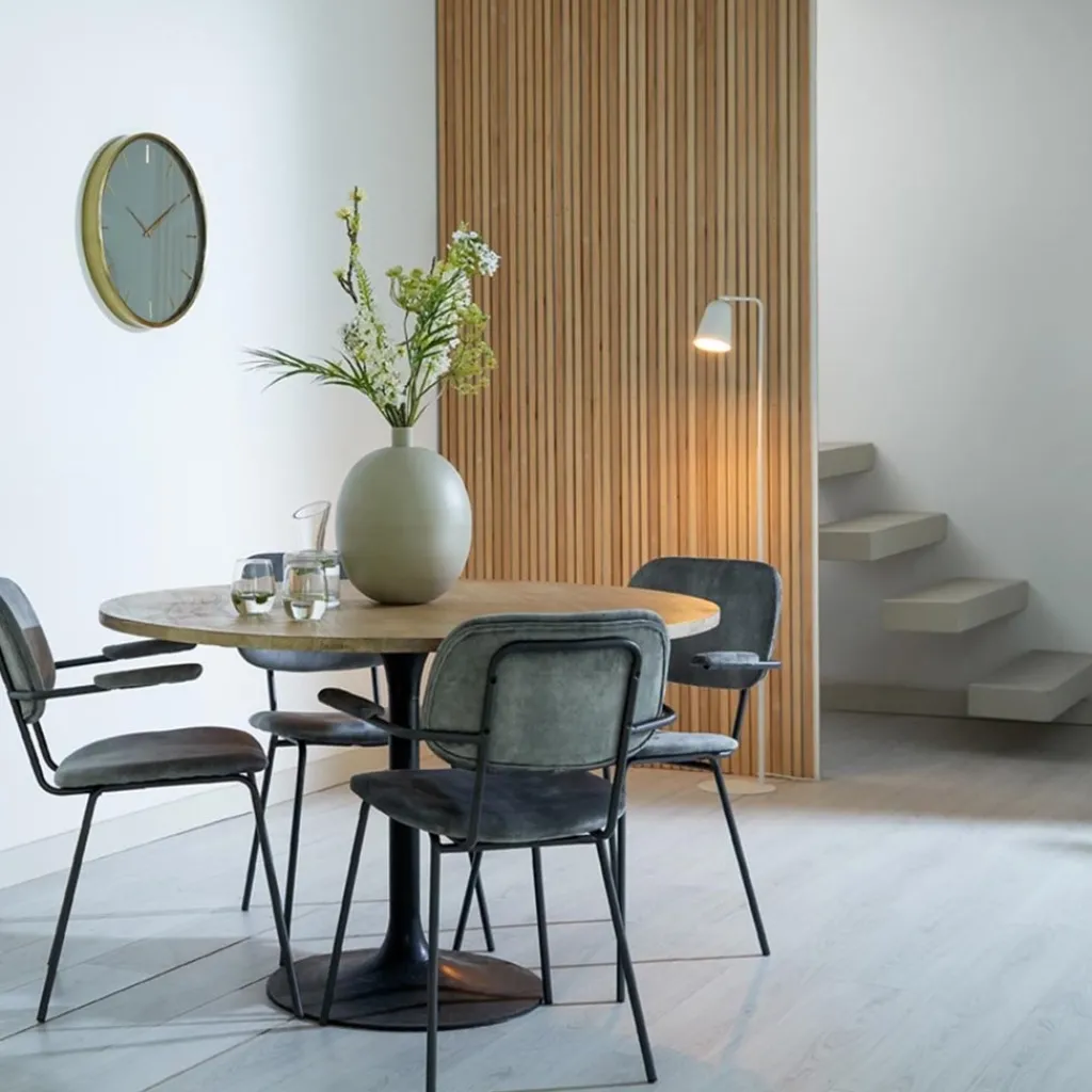 Ronde eettafel acacia hout met zwarte poot Bicoca>Straluma New