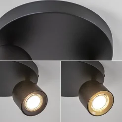 Ronde opbouwspot 2-lichts zwart GU10><noscript><img width=