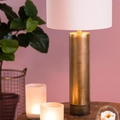 Ruw antiek bronzen lampvoet Savi exclusief kap><noscript><img width=