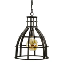 Ruw metalen hanglamp antiek zwart>Straluma Online