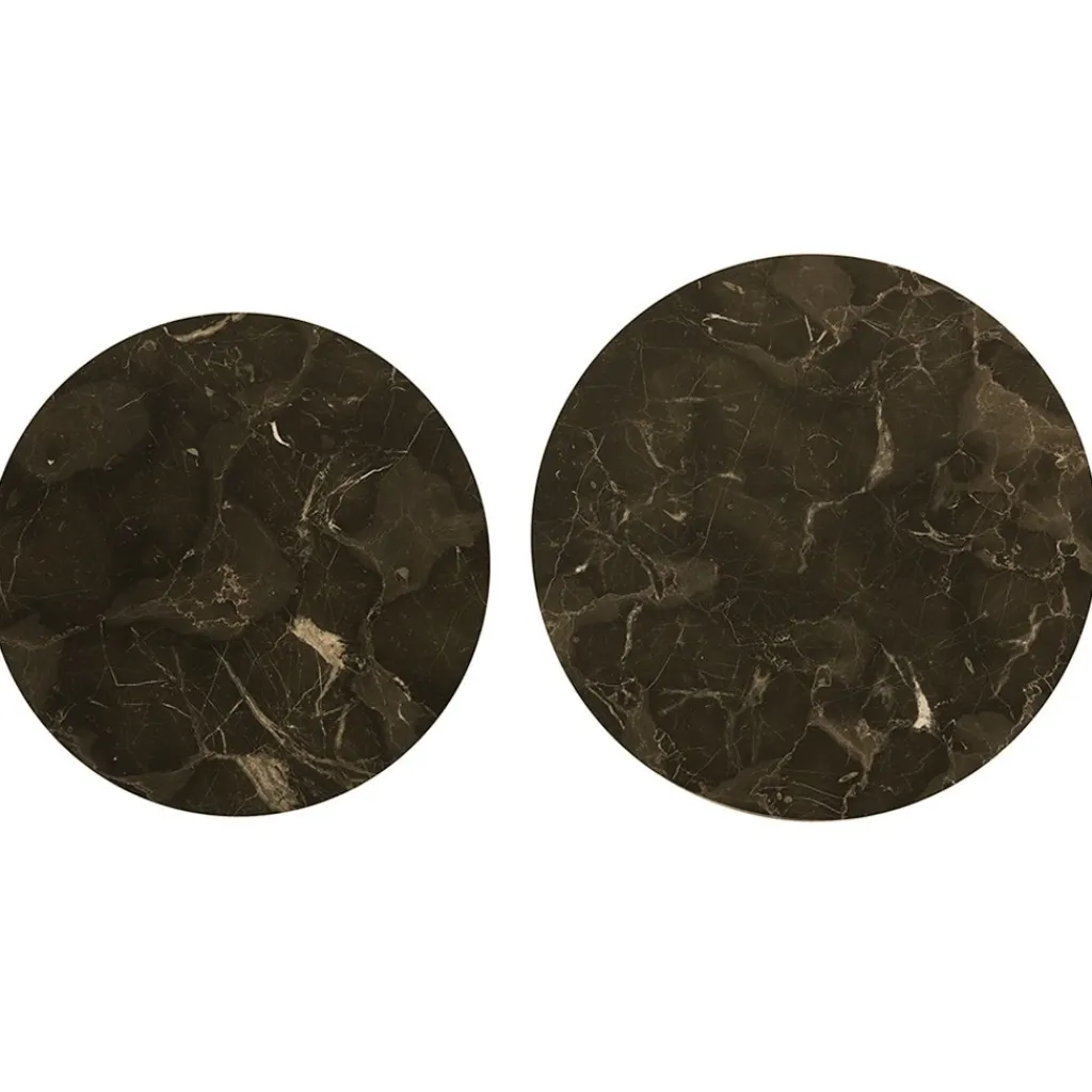 Salontafel Alfio set van 2 bruin marmer met zwart>Straluma Cheap