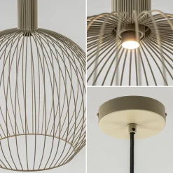 Scandinavische draad hanglamp mat zand 50 cm><noscript><img width=