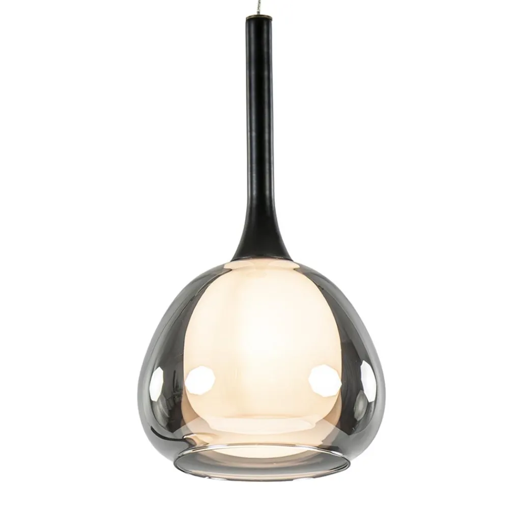Sfeervolle hanglamp smoke met wit binnenglas>Straluma Shop
