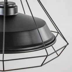 Stoere hanglamp industrieel/Scandinavisch mat zwart><noscript><img width=