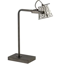 Stoere industriele tafel/bureaulamp black steel>Straluma Cheap