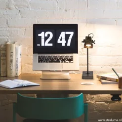 Stoere industriele tafel/bureaulamp black steel><noscript><img width=